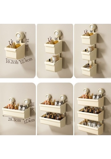 Tongxida Bosphorusboutique Vakumlu Stil: Sones Sepet, Banyo Duvara Monteli Küçük Kahverengi Çıkarılabilir Depolama Diğer