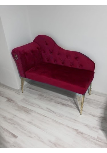 Metalda Josefin Bench Koltuk Berjer Gold Seri 130 Cm Bordo