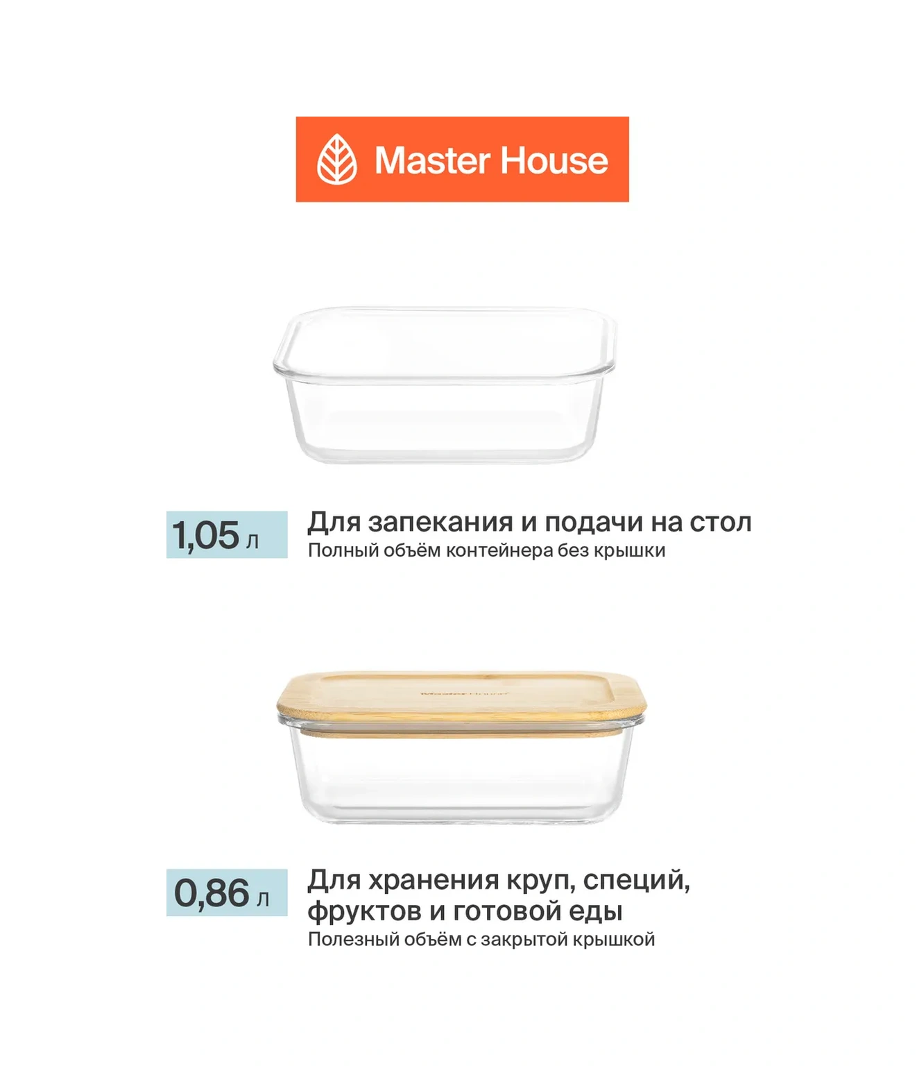 Master House 1050 Ml Buzdolabı Kavanozu Cam Saklama Kabı 232621293 Beyaz
