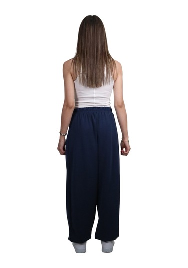 Kadın Modal Kumaş Yumuşak Dokulu Lacivert Şalvar Pantolon Lacivert