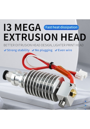 Yaleker Aibecy 3d Yazıcı I3 Mega Isıtıcı Ucu Seti - 24v 40w, Termistörlü, Teflonlu Boru, 0.4mm Nozzle, 1.75mm Filament