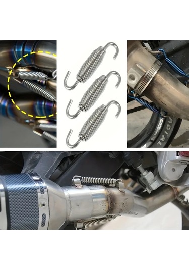 Hightower 4 Adet 2.17x1.18 İnç Evrensel Motosiklet Egzoz Yayı - Paslanmaz Çelik Dayanıklı Susturucu Aksesuarı