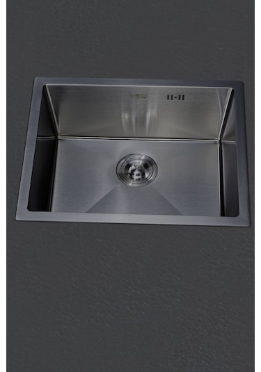 Dysnox Luna Serisi %100 Krom 60 x 45 CM Paslanmaz Mutfak Eviye Sifon Dahil Siyah