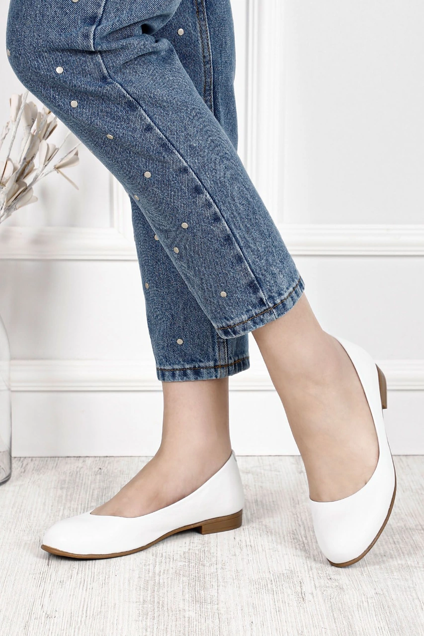 Gönderi R Kadın Beyaz Hakiki Deri Babet Gdza13424164 Beyaz