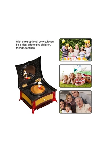 Ulzyvf Retro Müzik Kutusu - Dans Eden Kız Figürlü, Dekoratif Mücevher Kutusu, Elmas Fonksiyonlu Kırmızı Kutu Kırmızı