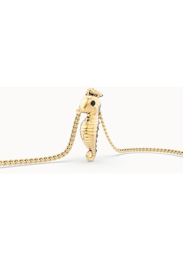 Chocli 18 Ayar Altın Kaplama Denizatı Kolye