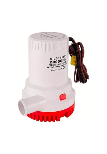 Motion003 12v 2000gpm Yüksek Akışlı Bilge Pompası Ağır Hizmet Tipi Denizaltı Pompası Tekneler Yatlar İçin Abs Bakır Amonyak Lif Beyaz Düşük Gürültü