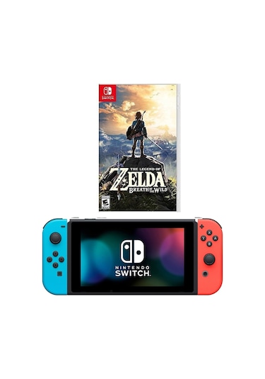 Nintendo Switch Oyun Konsolu + The Legend Of Zelda Breath Of The Wild (İthalatçı Garantili)