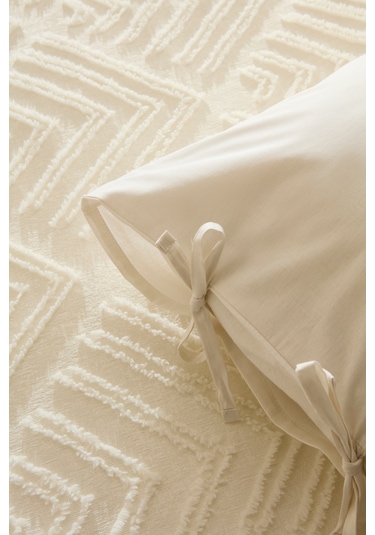 Karaca Home Velora Çift Kişilik Yatak Örtüsü Takımı Ekru Ekru