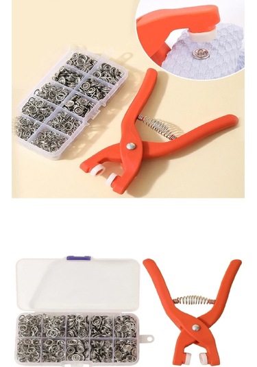 Büro Ev Atölye Takım Çantası İçin 9,5mm Saklama Kutulu Halka Kuş Gözü Pensesi Seti