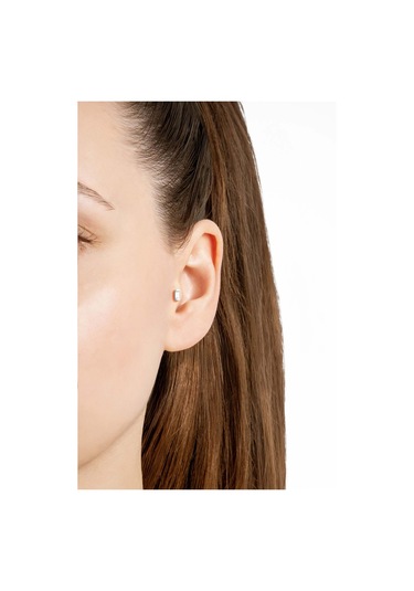 Baget Işıltısı 18 Ayar Beyaz Altın Kaplama Gümüş Tragus-helix Piercing Beyaz