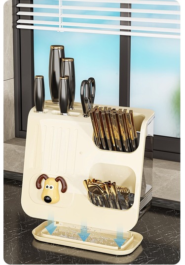 Spring Mutfak Tezgahıkaşık Sofra Drenaj Köpek Rafı Gri