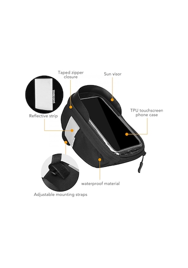 Padalink "pratik Bisiklet Çantası - Gece Görünürlüğü, Telefon Tutucu Ve Su Geçirmez" Çok Renkli