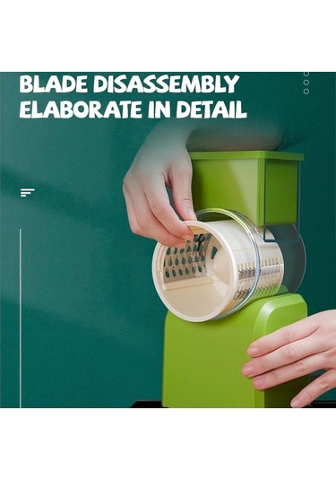 Dancemonkey Cbtx 3'ü 1 Arada Siklon Ev Sebze Doğrayıcı El Krank Silindiri Küçük Boyutlu Çok Fonksiyonlu Parçalayıcı Açık Sarı Açık Sarı