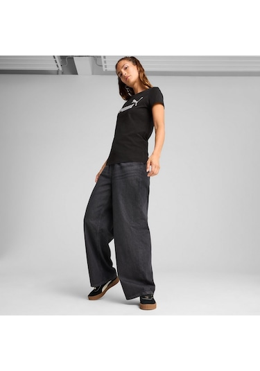 Puma Metallıc No. 1 Logo Tee Kadın Tişört Siyah Siyah