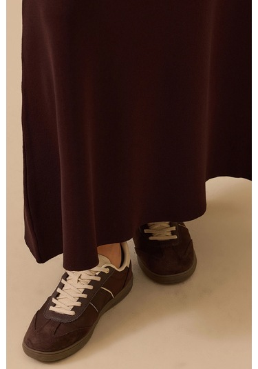 Seçil Kadın Düz Kesim Triko Etek 1013 Kahverengi Kahverengi