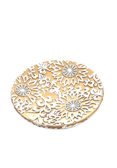 Sabunluk Altın Örgü Model Poliresin 12x12x4cm