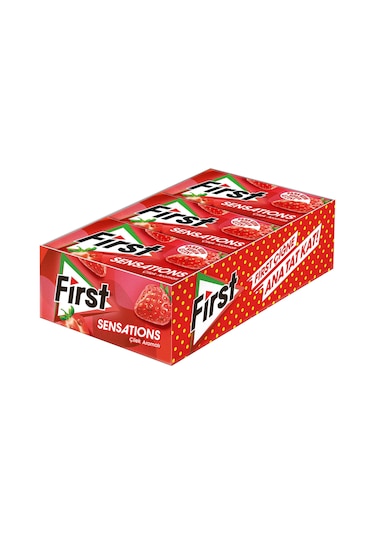 First Sensations Çilek Karamel Aromalı Sakız 12 x 27 G