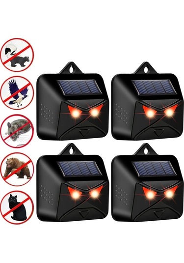Cbtx Güneş Hayvan Kovucu Kırmızı Led Işık Su Geçirmez Hayvan Caydırıcı 4 Adet