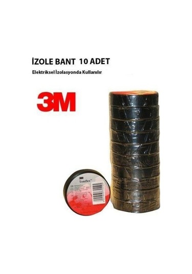 Elektrik İzolasyon Bandı, Siyah - 10 Lu Paket 18 Mm X 9,5m
