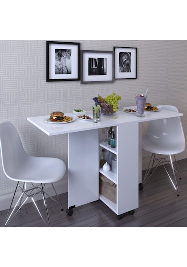 Dekorfim DF01110B Pratik Portatif Katlanır Masa Mutfak ve Yemek Masası