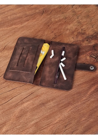 Tiana Acı Kahve Gerçek Deri Tütün Kesesi Tütünlük