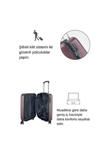 Kabin Boy %100 Polikarbon Valiz Bordo 1815 Bordo