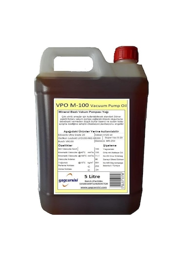 Vpo M-100 Vakum Pompası Yağı Leybold LVO100-N62-HE200- Busch V 5 L