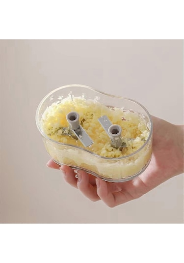 Verimli Manuel Sarımsak Ve Zencefil Kesici - Mutfak İçin El İtmeli Kıyma Makinesigösterildiği Gibi Siyah