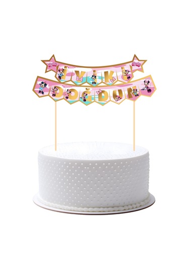 Minnie Mouse Pasta Üstü Banner Tüm Yaşlar