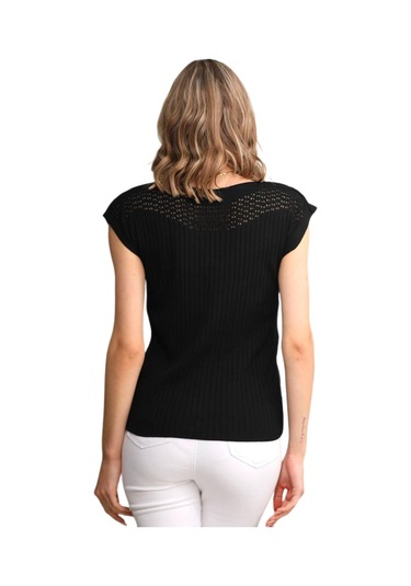 Kadın Triko Kayık Yaka Omuz Fitilli Askılı Atlet 12731 Bgl-st04220 Siyah