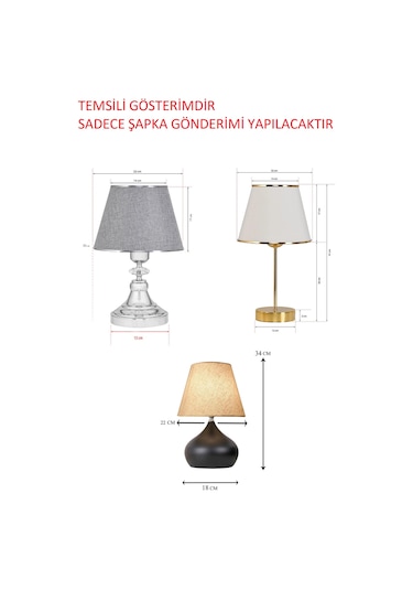 Abajur Şapkası - Yedek Şapka - Abajur Başlığı -kumaş Başlık Krom