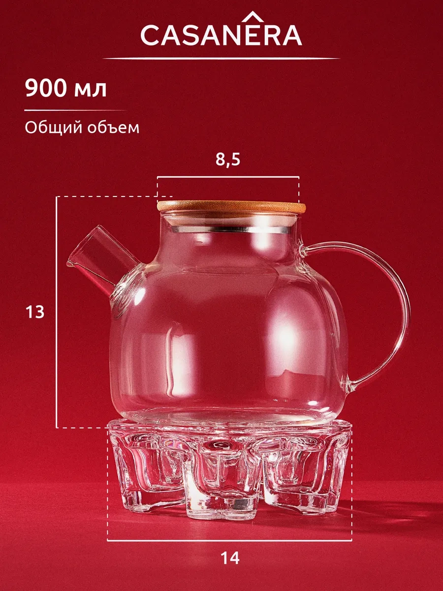 Casanera 900 Ml Cam Demlik Paspaslı 365251178 Beyaz