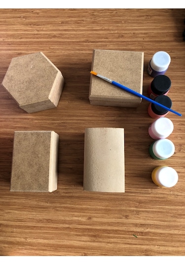 Eğitici Ahşap Hobi Boyama Seti Kutular