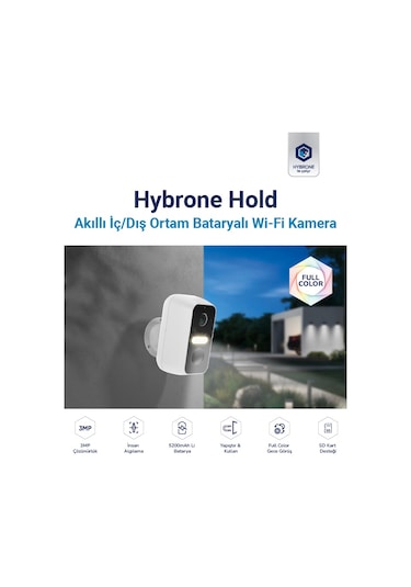 Hybrone Hold İç Ve Dış Ortam Bataryalı Wi-fi Akıllı Kamera