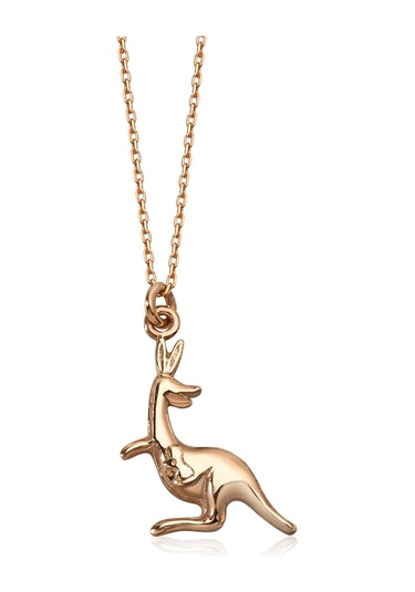 14 Ayar Mikron Altın Kaplama Kanguru Figürlü Gümüş Kolye - Cn00474 Altın