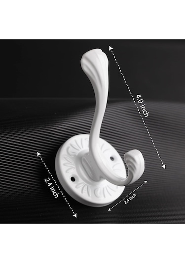 Mufunye Beyaz Metal Duvarlı Gardırop Kanca Seti 5 Adet - Vantiyer/banyo İçin Kıyafet, Anahtar, Şapka Takımı - Somunlar Dahil Beyaz