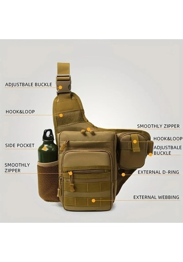 Maoyaya Jialan Kamp Tırmanma Çantası Göğüs Kılıfı - Erkek Bisiklet Kahverengi Kahverengi