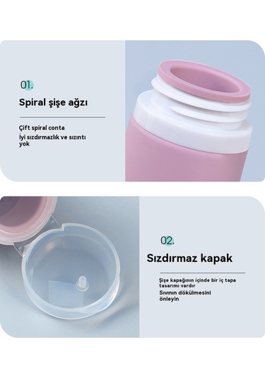 Silikon Seyahat Dağıtım Şişesi Seti-90ml 4'lü Set