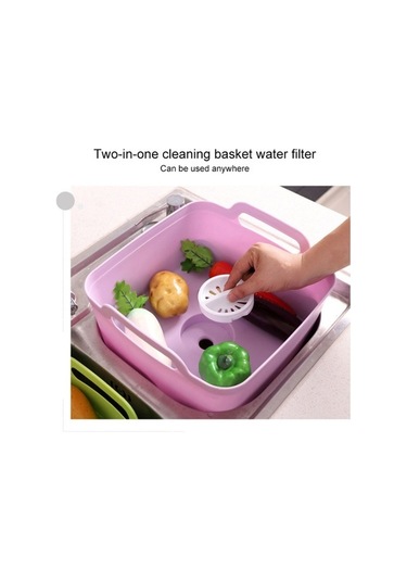 Dancemonkey 2 Adet Pratik Mutfak Plastik Sebze Yıkama Sepeti Ahşap