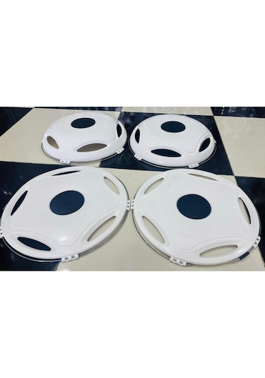 17,5& 39 & 39 İnç Plastik Beyaz Jant Kapağı 4 Adet Ön-arka Model