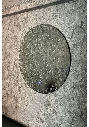 Arif Beyaz Ledli 55 x 55 Yuvarlak Model:55-B Dekoratif Ayna Beyaz