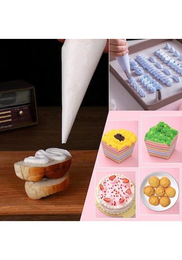 Porsima Pbt-164 Krema Kek Pasta Süsleme Kullan At Krem Şanti Sıkma Torbası Pastacılık Malzemeleri 50 Adet Şeffaf