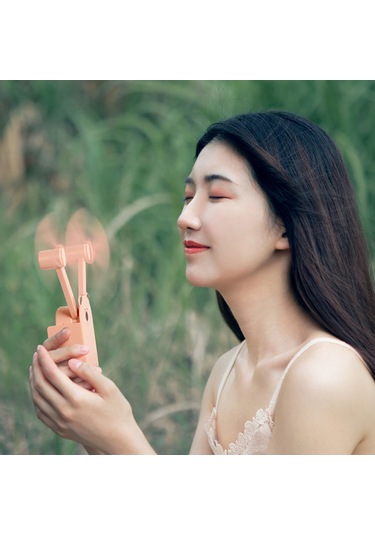 Honmex Beyaz Plastik Elden Tutulan Çift Lale Fan - 3 Hızlı, Fırlatılabilir, Mobil Şarjlı, Sessiz Vantilatör 140x55x42mm