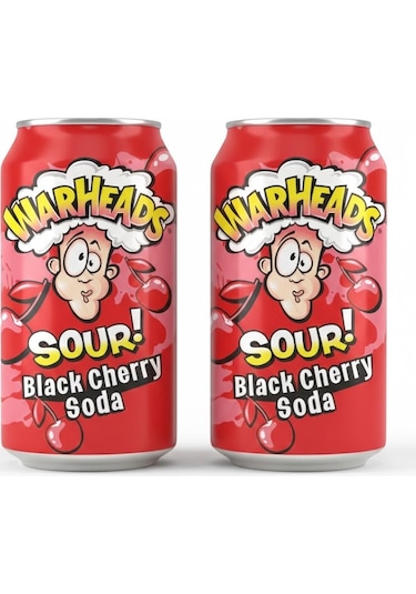 Warheads Sour Black Cherry Soda - Ekşi Kiraz Aromalı Gazlı İçecek 330ml 2 Adet