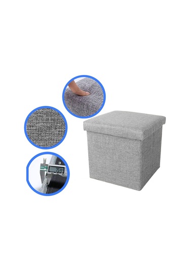 Sones Ana Sayfa Katlanabilir Kumaş Saklama Sandalyeleri Çok İşlevli Kare Kanepe, Renk: Göl Mavisi