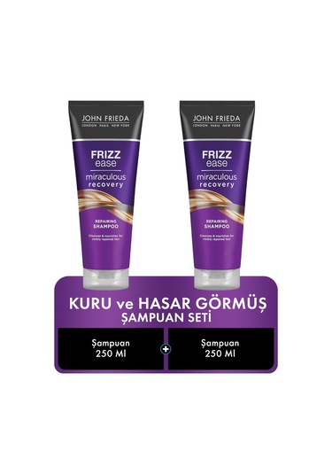 John Frieda Frizz Ease Miraculous Recovery Kuru ve Hasar Görmüş Saçlar için Şampuan 2 x 250 ML