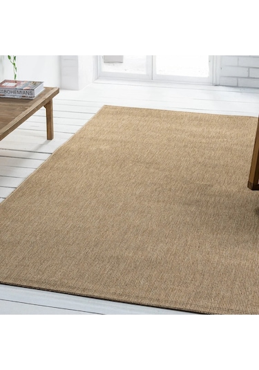 Düz Bej Kahve Hasır Modern Halı - L662bjbo