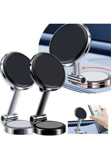 Acl T-93 Gösterge P. İçin,mıknatıslı, Çinko Metalli, Araç İçi Telefon Tutucu Siyah - Siyah