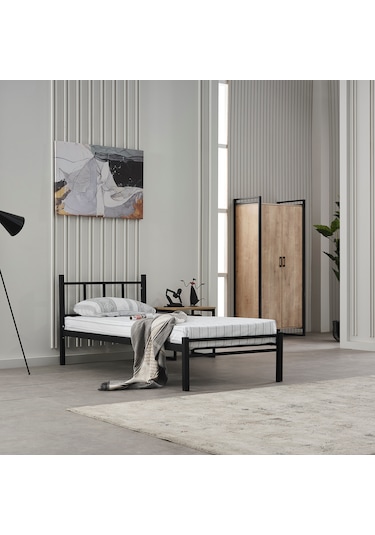 Unimet Titan Tek Kişilik Metal Karyola 90x190 Siyah